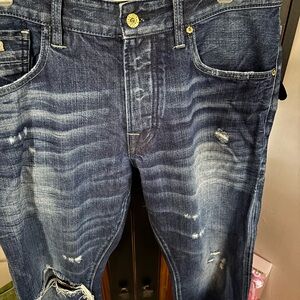 Scotch & Soda Men's Jeans 34x32 Blue Ralston Straight Denim with Button Fly